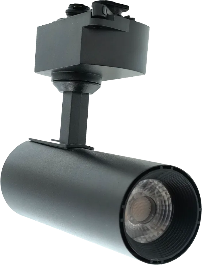 Black cylindrical track spotlight