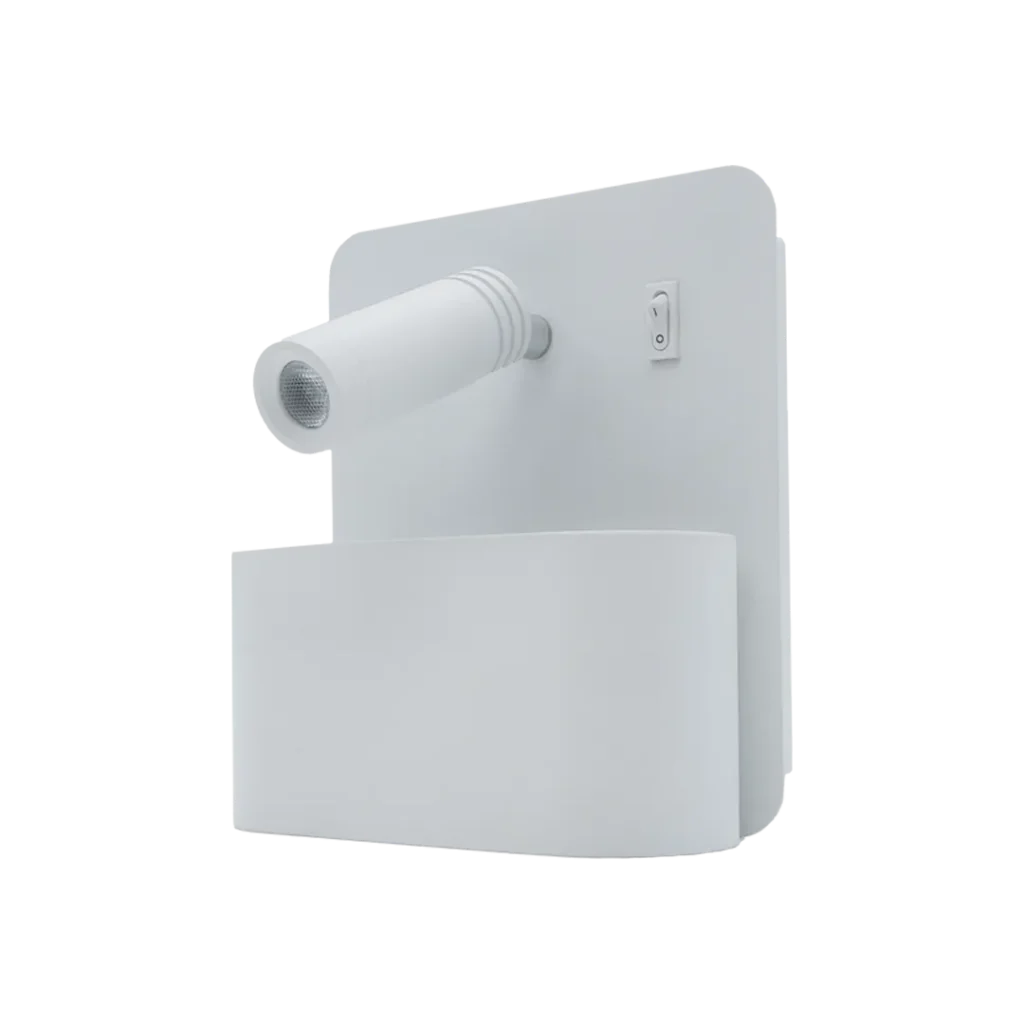 Germain all-white bedside reading light by Neovega Lighting